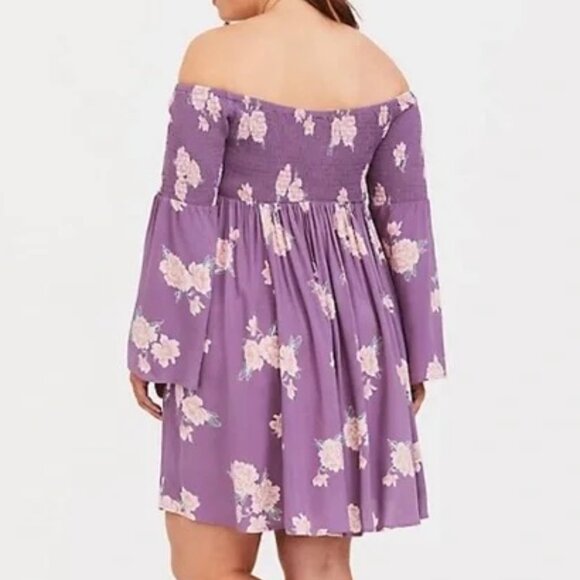 Torrid Floral Smocked Challis Skater Dress - Picture 2 of 6